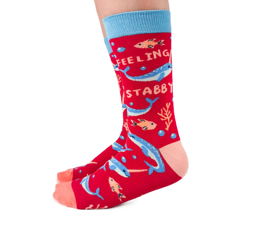 NAUGHTY NARWHAL CREW SOCKS - WOMENS