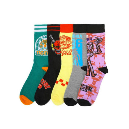 STRANGER THINGS MENS CREW SOCKS 5 PAIR