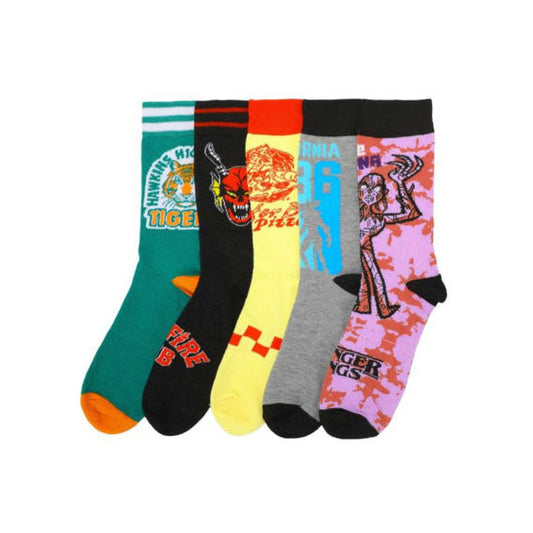 STRANGER THINGS MENS CREW SOCKS 5 PAIR